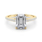Accented Trellis Emerald Cut Engagement Ring