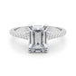 Accented Trellis Emerald Cut Engagement Ring