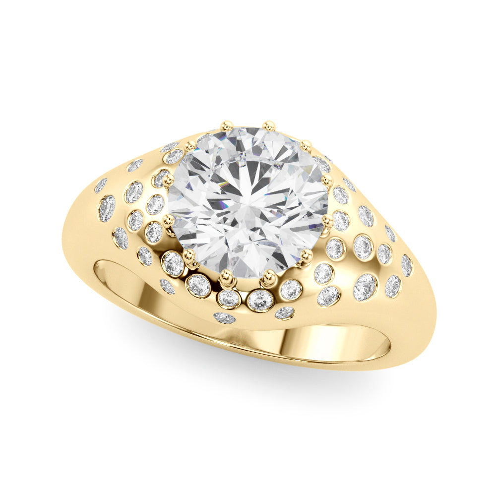 Accented Scattered Round Engagement Ring