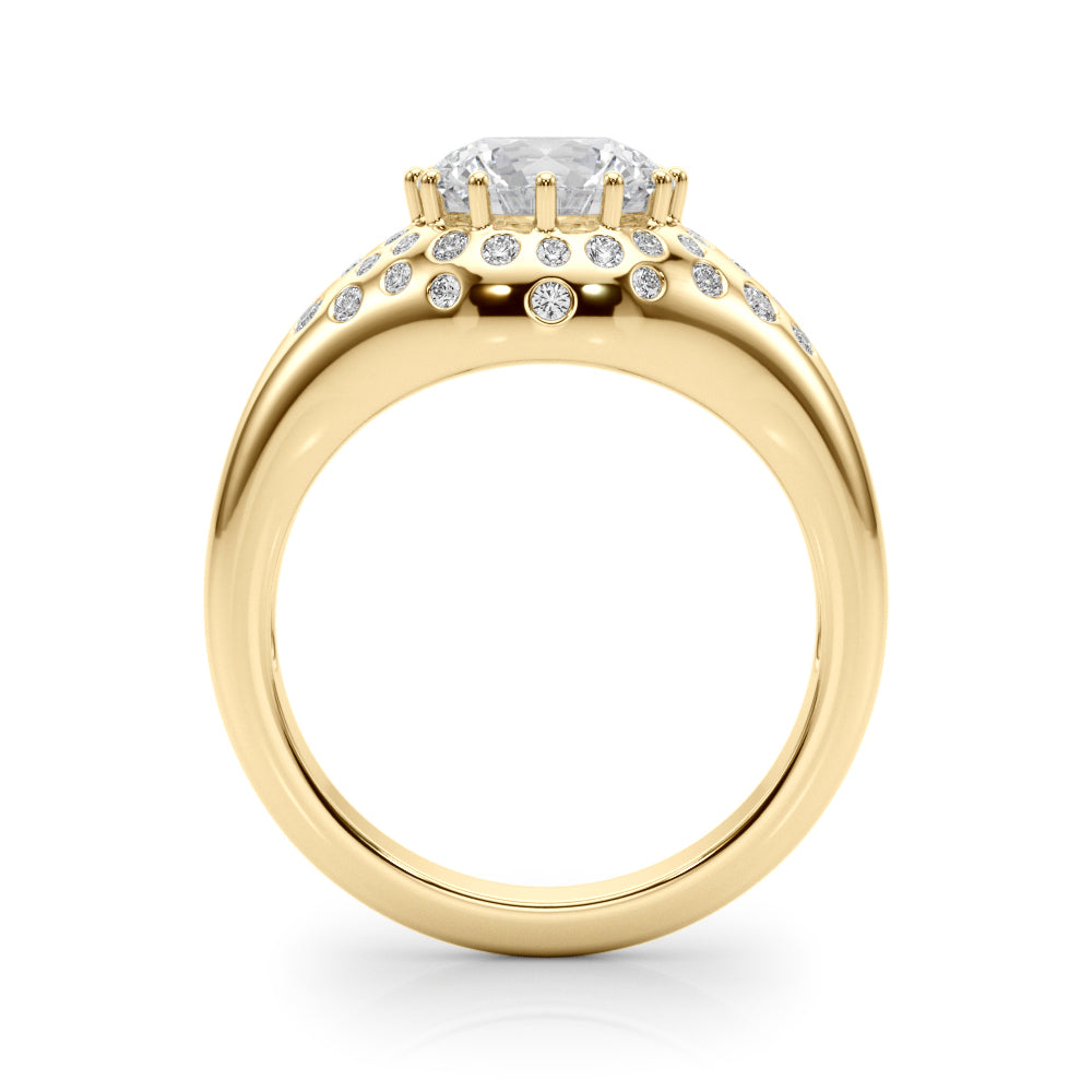 Accented Scattered Round Engagement Ring