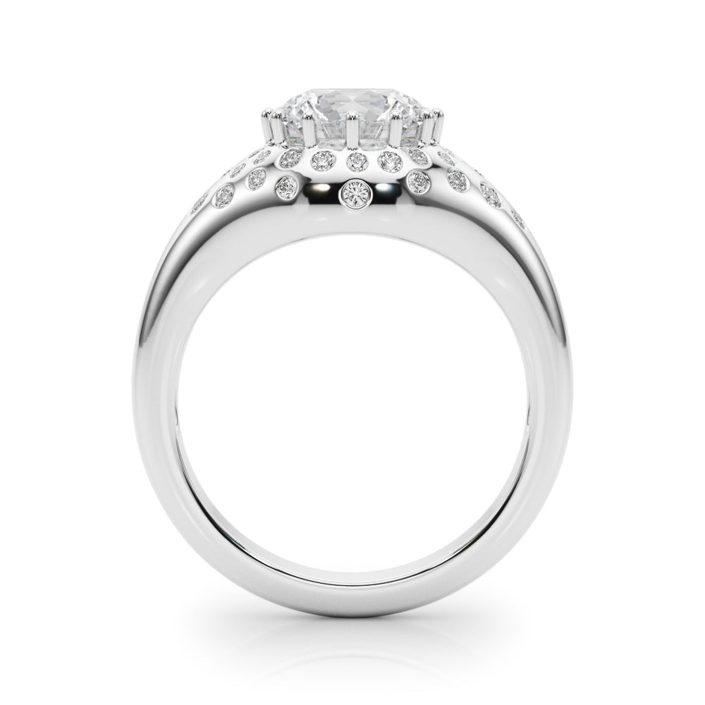 Accented Scattered Round Engagement Ring