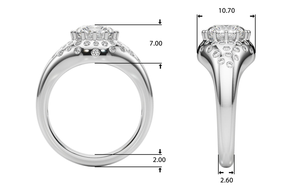 Accented Scattered Round Engagement Ring
