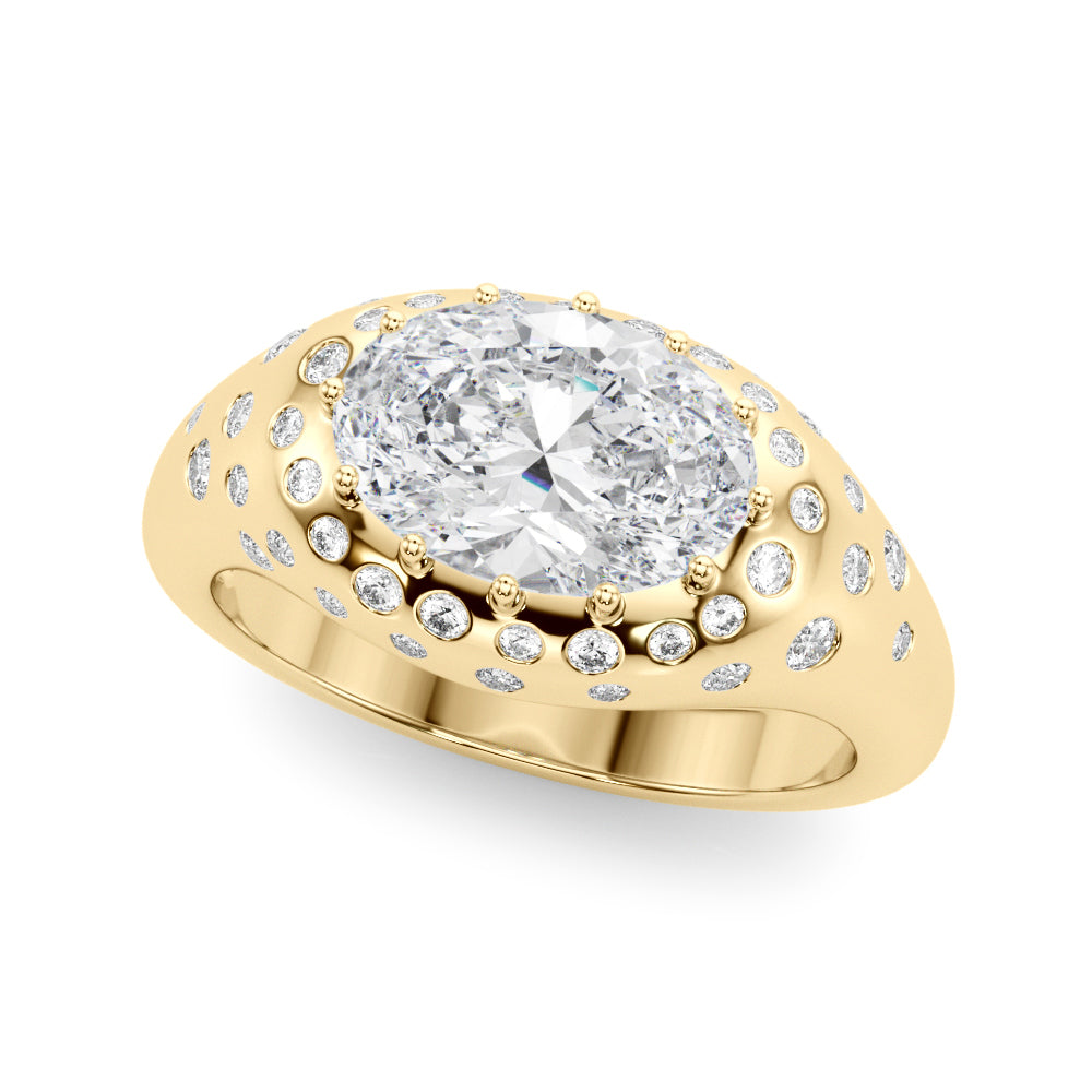 Accented Scattered Oval Engagement Ring