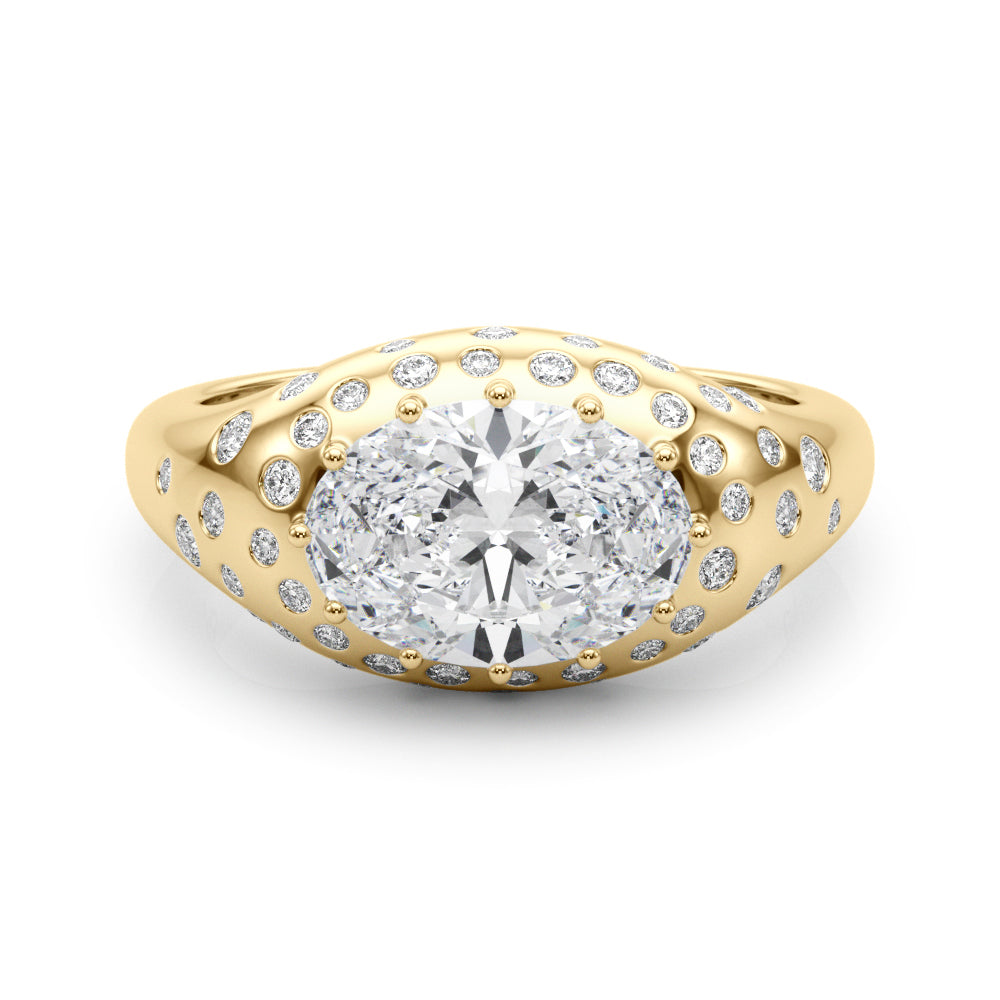Accented Scattered Oval Engagement Ring