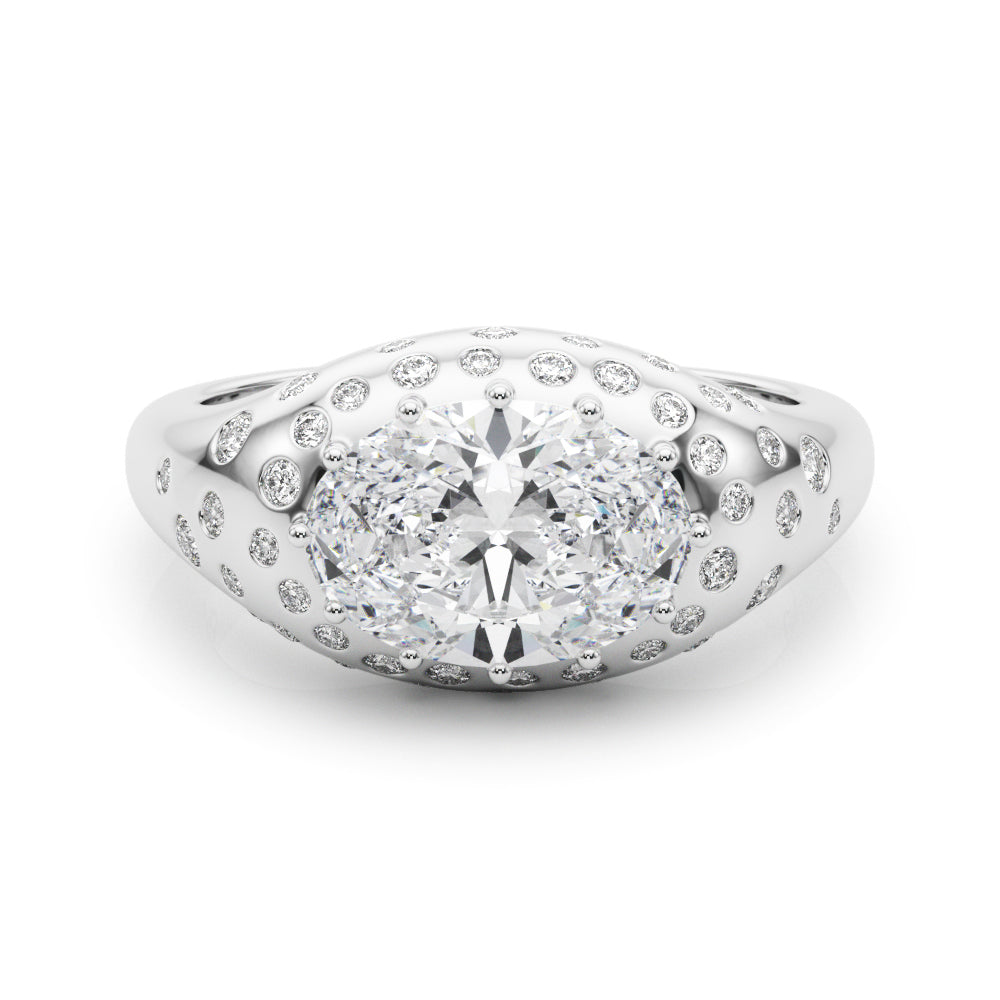 Accented Scattered Oval Engagement Ring