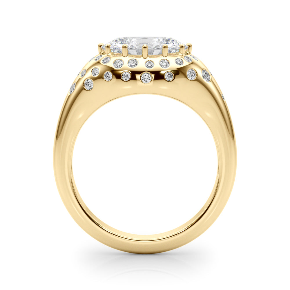 Accented Scattered Oval Engagement Ring