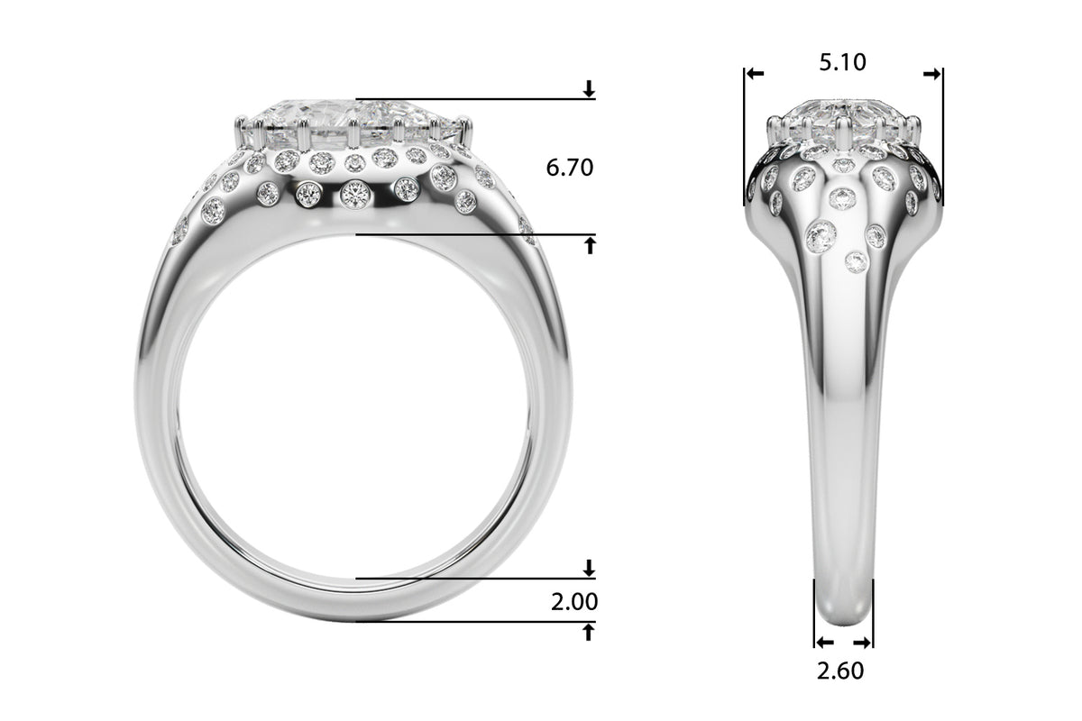 Accented Scattered Oval Engagement Ring