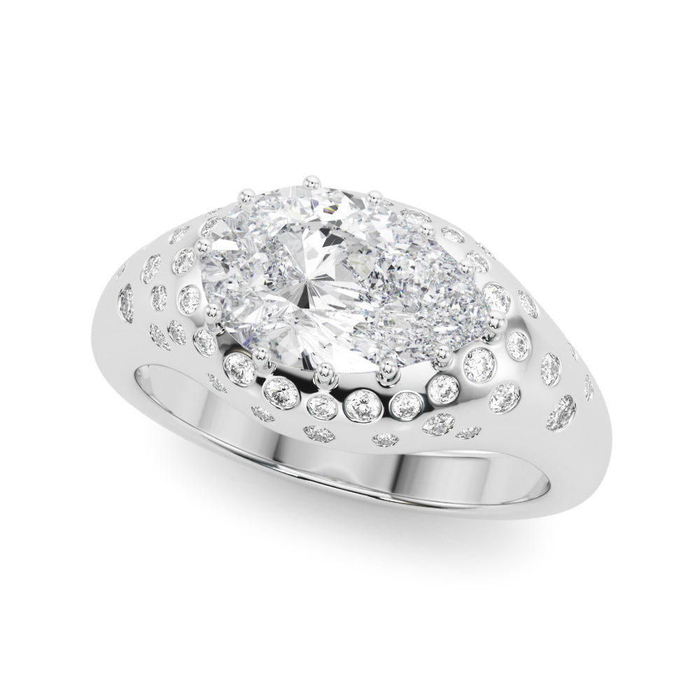 Accented Scattered Pear Engagement Ring