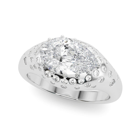 Accented Scattered Pear Engagement Ring