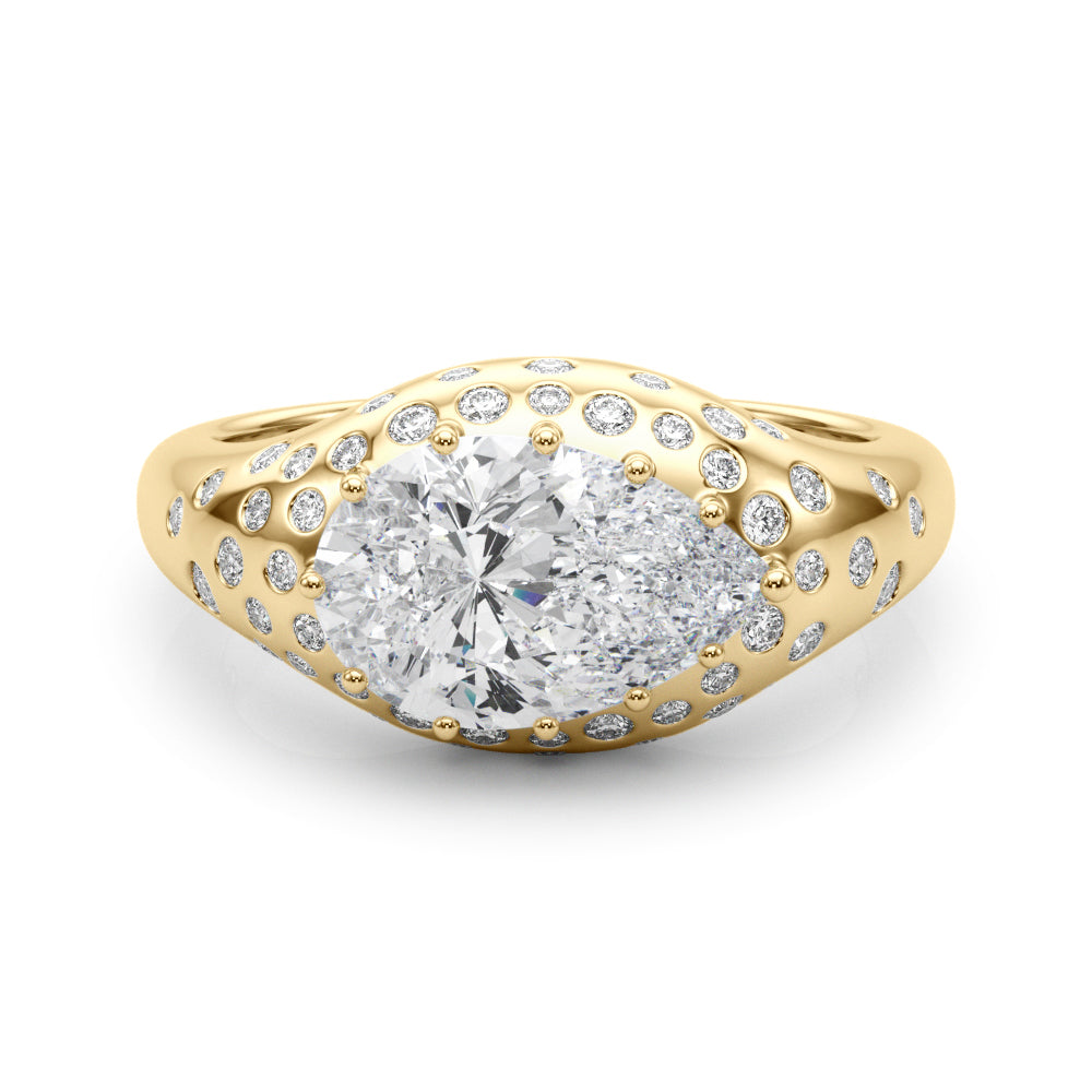 Accented Scattered Pear Engagement Ring