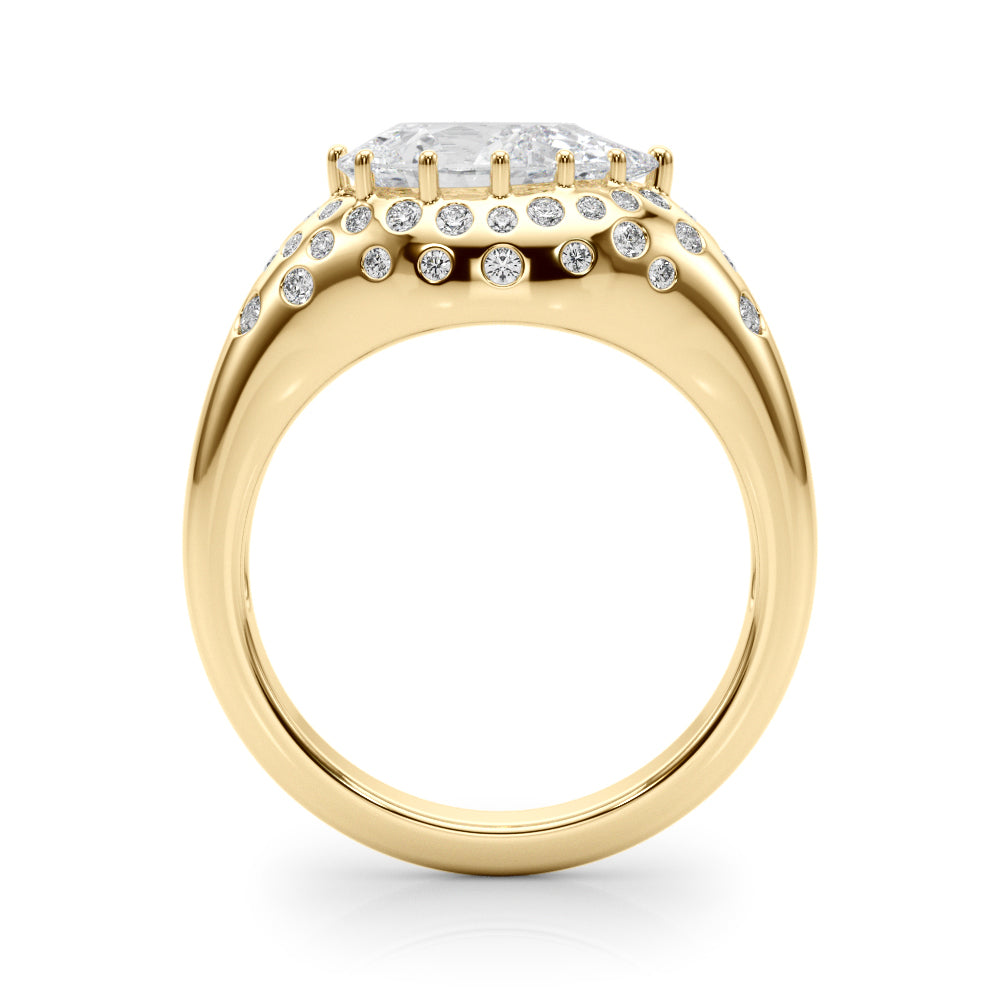 Accented Scattered Pear Engagement Ring