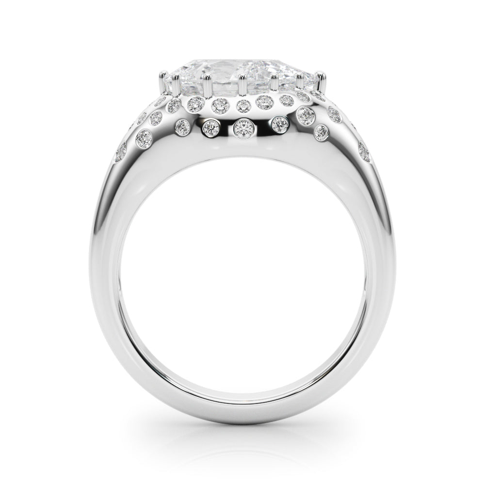 Accented Scattered Pear Engagement Ring