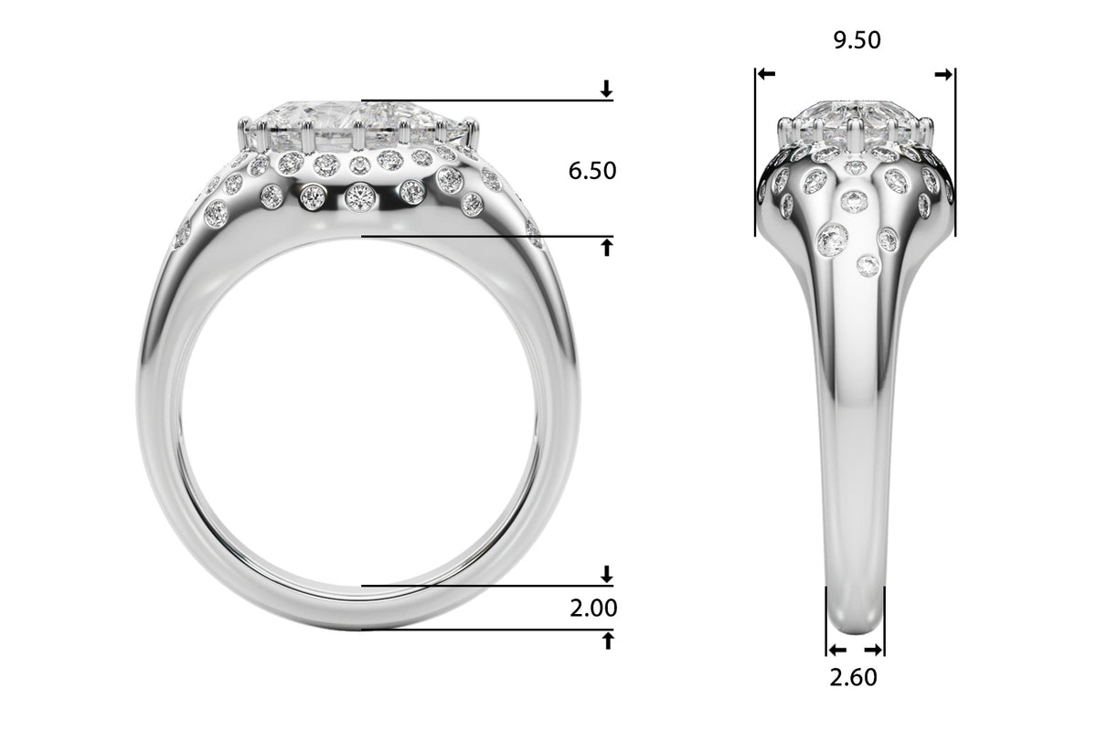 Accented Scattered Pear Engagement Ring