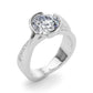 Accented Round Bypass Engagement Ring