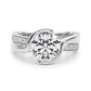 Accented Round Bypass Engagement Ring