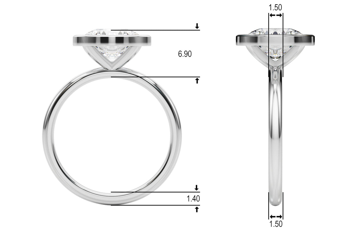 Solitaire Bezel Set Engagement Ring
