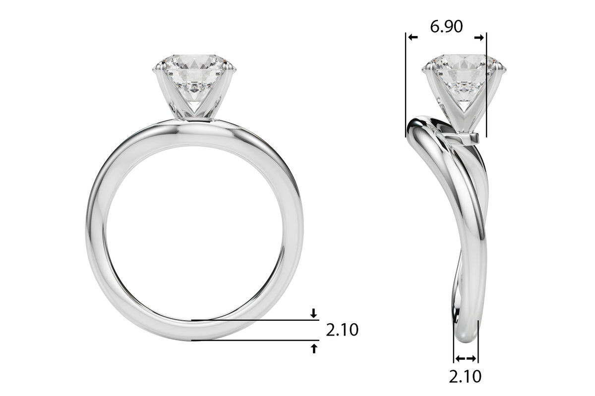Chevron Curved Gold Band