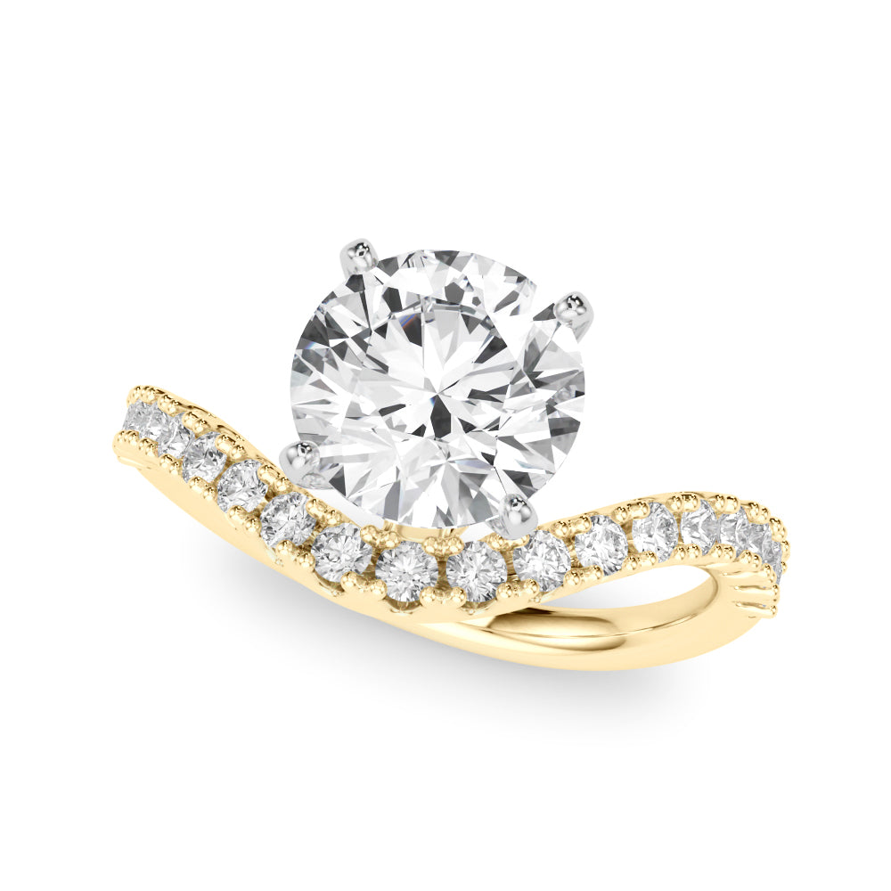 Curved Diamond Engagment Ring