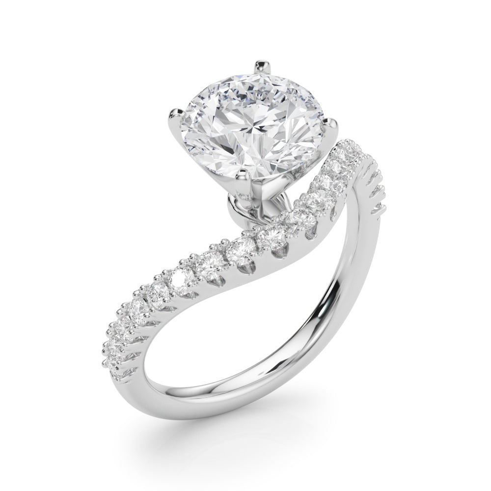 Curved Diamond Engagment Ring