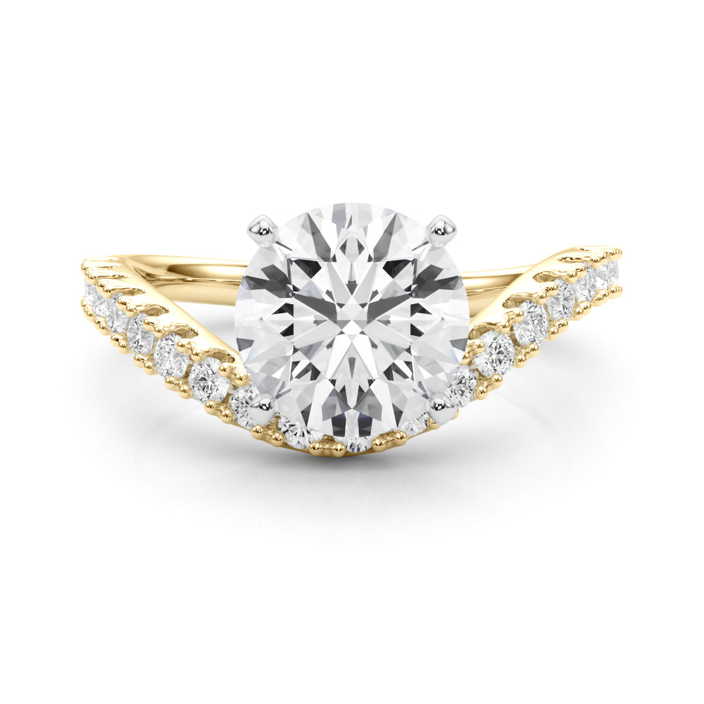 Curved Diamond Engagment Ring