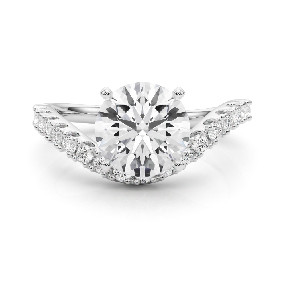 Curved Diamond Engagment Ring
