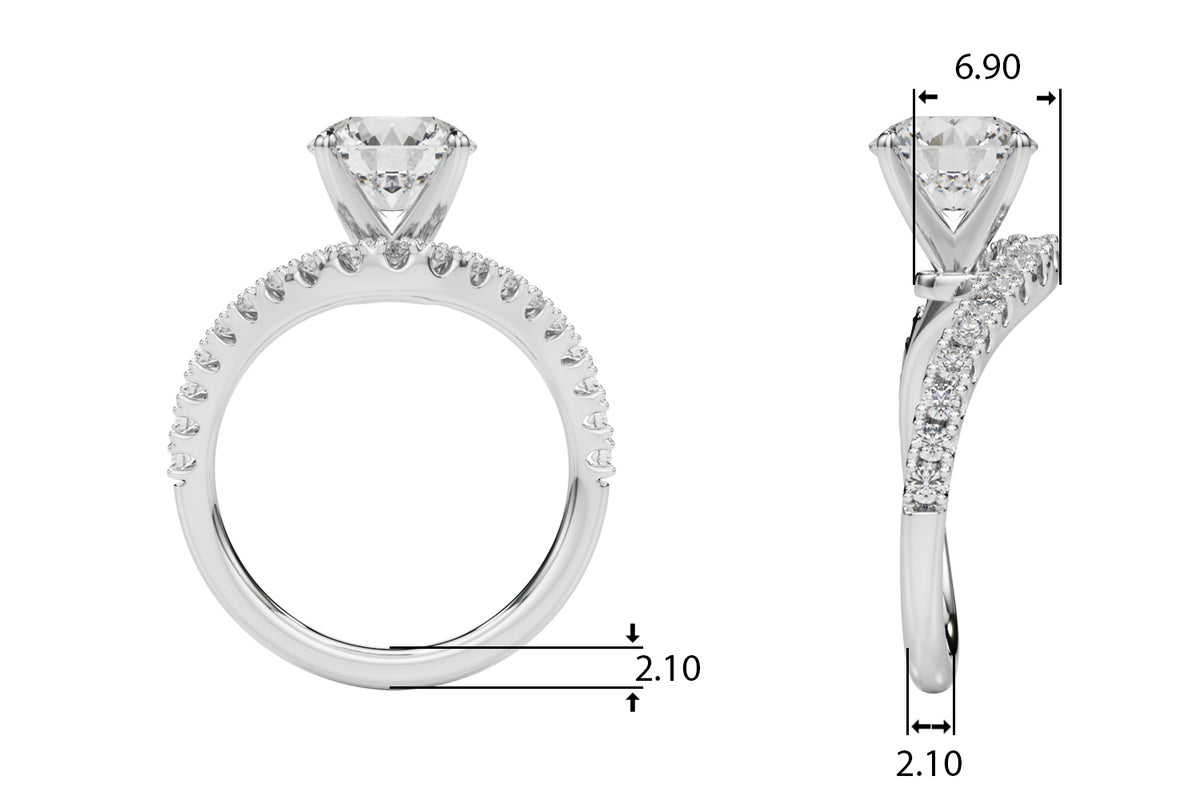 Curved Diamond Engagment Ring