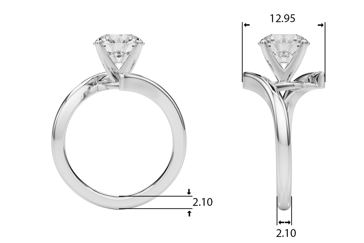 Bypass Gold Engagement Ring