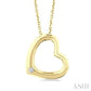 1/50 Ctw Reclined Heart Round Cut Diamond Fashion Pendant With Chain in Yellow Gold Vermeil