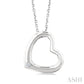 1/50 Ctw Heart Frame Round Cut Diamond Fashion Pendant With Chain in Sterling Silver