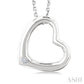 1/50 Ctw Heart Frame Round Cut Diamond Fashion Pendant With Chain in Sterling Silver