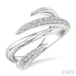 1/10 Ctw Open Center Claw Round Cut Diamond Bold Fashion Band in Sterling Silver