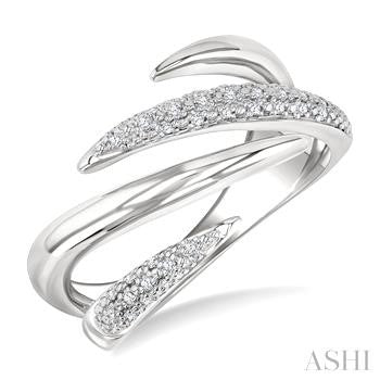 1/10 Ctw Open Center Claw Round Cut Diamond Bold Fashion Band in Sterling Silver