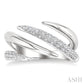 1/10 Ctw Open Center Claw Round Cut Diamond Bold Fashion Band in Sterling Silver