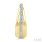 1/10 Ctw Bold Round Cut Diamond Panel Fashion Hoop Earrings in Yellow Gold Vermeil