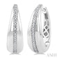 1/10 Ctw Bold Wide Round Cut Diamond Hoop Earrings in Sterling Silver