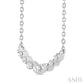 1/8 Ctw Petite Smile Graduated Round Cut Diamond Necklace in Sterling Silver