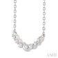 1/8 Ctw Petite Smile Graduated Round Cut Diamond Necklace in Sterling Silver