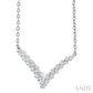 1/8 Ctw Petite Chevron Round Cut Diamond Pendant With Chain in Sterling Silver