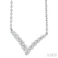 1/8 Ctw Petite Chevron Round Cut Diamond Pendant With Chain in Sterling Silver