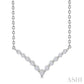 1/8 Ctw Petite Chevron Round Cut Diamond Pendant With Chain in Sterling Silver