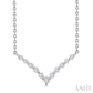 1/8 Ctw Petite Chevron Round Cut Diamond Pendant With Chain in Sterling Silver