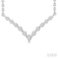 1/8 Ctw Petite Chevron Round Cut Diamond Pendant With Chain in Sterling Silver