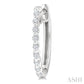 1/6 Ctw Petite Shared Prong Round Cut Diamond Hoop Earrings in Sterling Silver