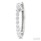 1/6 Ctw Petite Shared Prong Round Cut Diamond Hoop Earrings in Sterling Silver
