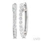 1/6 Ctw Petite Shared Prong Round Cut Diamond Hoop Earrings in Sterling Silver