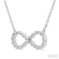 1/8 Ctw Petite Infinity Round Cut Diamond Fashion Pendant With Chain in Sterling Silver