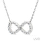 1/8 Ctw Petite Infinity Round Cut Diamond Fashion Pendant With Chain in Sterling Silver