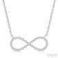 1/8 Ctw Petite Infinity Round Cut Diamond Fashion Pendant With Chain in Sterling Silver