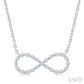 1/8 Ctw Petite Infinity Round Cut Diamond Fashion Pendant With Chain in Sterling Silver