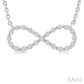1/8 Ctw Petite Infinity Round Cut Diamond Fashion Pendant With Chain in Sterling Silver